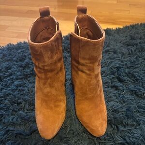 Vince Camuto Tan Suede Ankle Booties